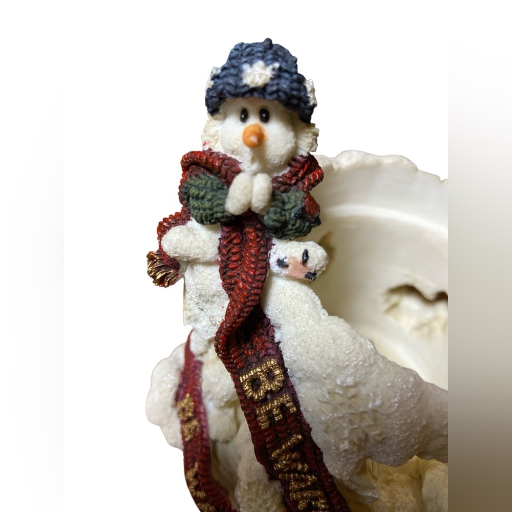 Christmas Boyds Bears Ingrid and Olaf Figurine BE WARM Cream and red - Picture 5 of 9